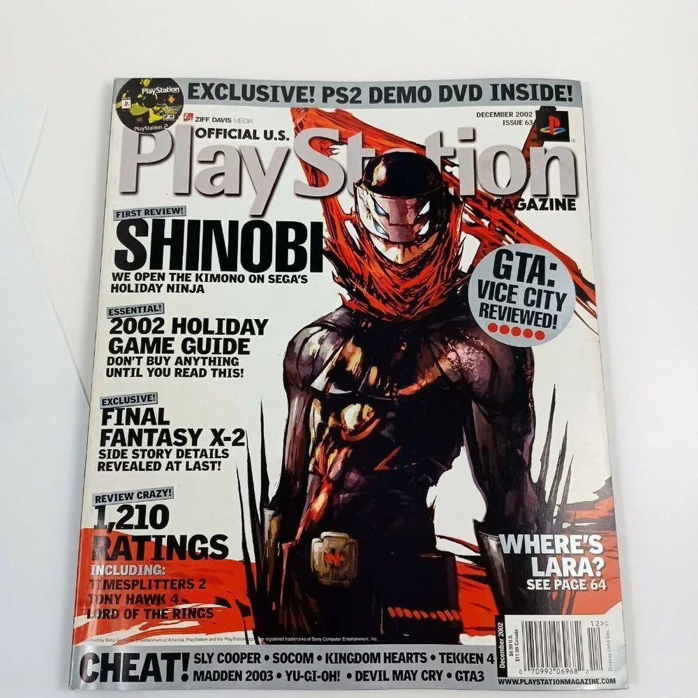 PlayStation Magazine Shinobi 02' Issue 63 *NO DEMO DISC *MINOR WEAR